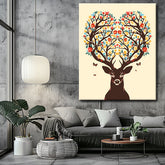 Painting by numbers Blooming deer